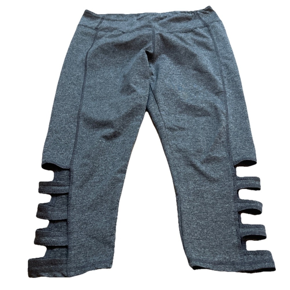 Take A Walk Women's Sz S Gray Side Mesh Mid Rise Athletic‎ Leggings With Pockets
